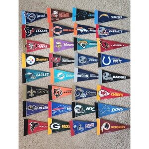 Vintage NFL Lot Of 32 Complete Set 2005-2010 Football Pennants Rico Tag Express